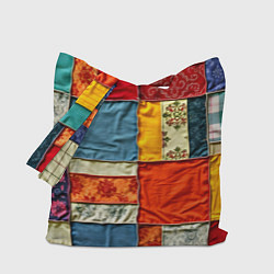 Сумка-шопер Пэчворк из ярких тканей, цвет: 3D-принт