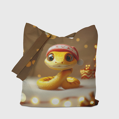 Сумка-шоппер Желтая праздничная змейка / 3D-принт – фото 1