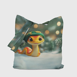 Сумка-шопер Маленькая новогодняя змейка, цвет: 3D-принт