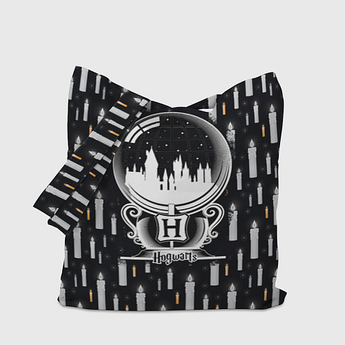 Сумка-шоппер Гарри Поттер - Шар и свечи black and white / 3D-принт – фото 1