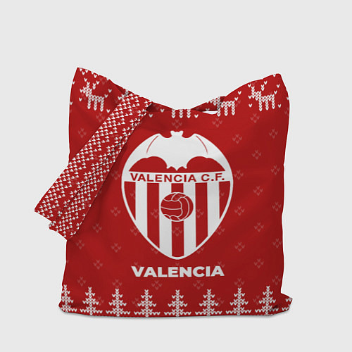 Сумка-шоппер Новогодний Valencia с оленями / 3D-принт – фото 1