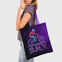 Сумка-шопер BMXер в космосе, цвет: 3D-принт — фото 2