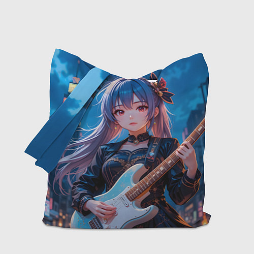 Сумка-шоппер Аниме девочка с электрогитарой / 3D-принт – фото 1