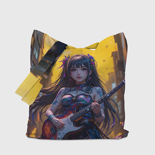 Сумка-шоппер Аниме девушка с электрогитарой / 3D-принт – фото 1