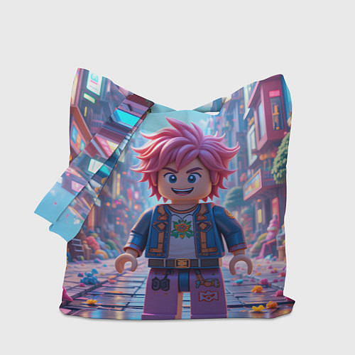 Сумка-шоппер Роблокс с розовыми волосами / 3D-принт – фото 1