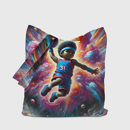 Сумка-шоппер Бейсболист и космос / 3D-принт – фото 1