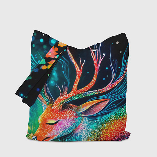 Сумка-шоппер Сказочный олень в лесу - нейросеть / 3D-принт – фото 1