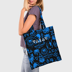 Сумка-шопер The Witcher logo pattern, цвет: 3D-принт — фото 2
