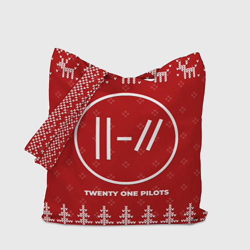 Сумка-шоппер Новогодний Twenty One Pilots с оленями / 3D-принт – фото 1