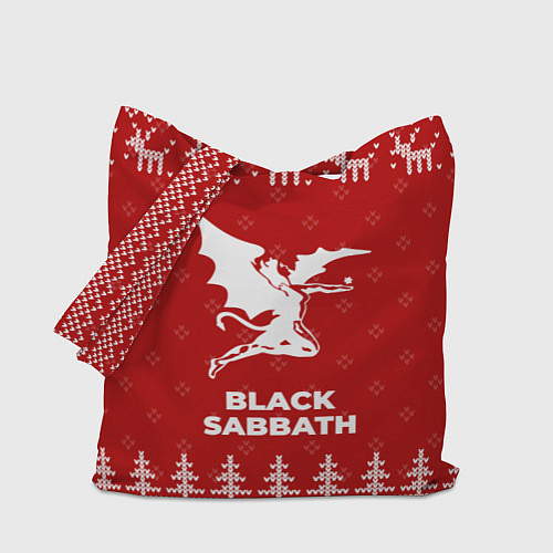 Сумка-шоппер Новогодний Black Sabbath с оленями / 3D-принт – фото 1