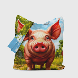 Сумка-шоппер Свинка в деревне