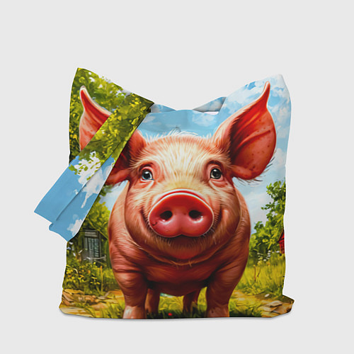 Сумка-шоппер Свинка в деревне / 3D-принт – фото 1