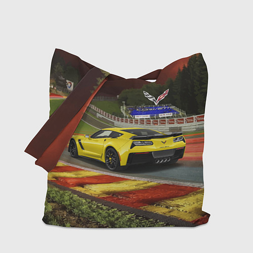 Сумка-шоппер Chevrolet Corvette на гоночной трассе / 3D-принт – фото 1