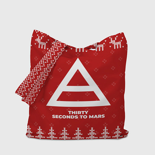 Сумка-шоппер Новогодний Thirty Seconds to Mars с оленями / 3D-принт – фото 1