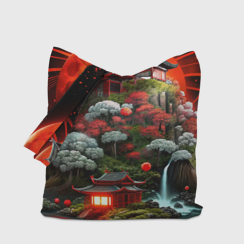Сумка-шоппер Японская гора природа / 3D-принт – фото 1