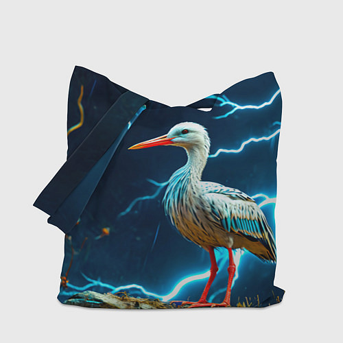 Сумка-шоппер Аист и гроза / 3D-принт – фото 1