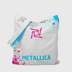 Сумка-шопер Metallica neon gradient style по-центру, цвет: 3D-принт