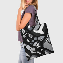 Сумка-шопер Чёрно-серая абстракция, цвет: 3D-принт — фото 2