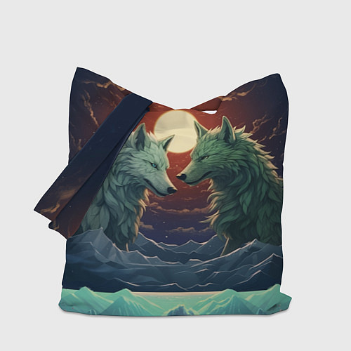 Сумка-шоппер Волк и волчица / 3D-принт – фото 1