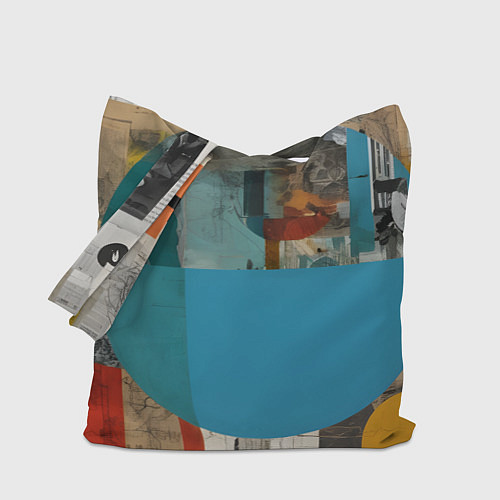 Сумка-шоппер Абстрактный ретро коллаж / 3D-принт – фото 1
