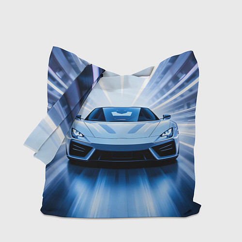 Сумка-шоппер Спорткар на скорости / 3D-принт – фото 1