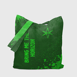 Сумка-шопер Bring Me the Horizon - green gradient вертикально, цвет: 3D-принт