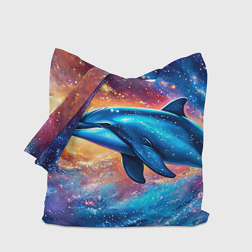 Сумка-шоппер Дельфин в космосе / 3D-принт – фото 1
