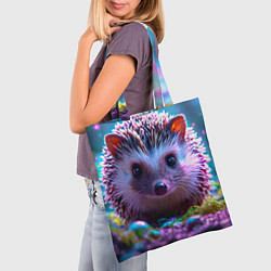 Сумка-шопер Ёжики в сказаочном лесу, цвет: 3D-принт — фото 2
