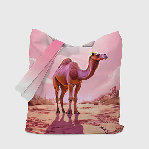 Сумка-шоппер Верблюд в розовой пустыне / 3D-принт – фото 1