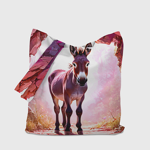 Сумка-шоппер Осел в розовом свете / 3D-принт – фото 1