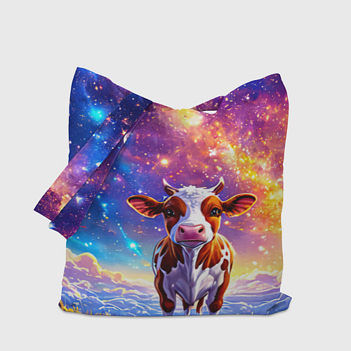Сумка-шоппер Коровка и звездное небо / 3D-принт – фото 1