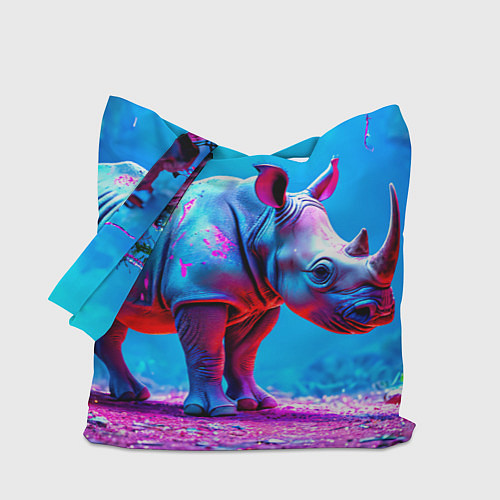 Сумка-шоппер Носорог в сказачном лесу / 3D-принт – фото 1