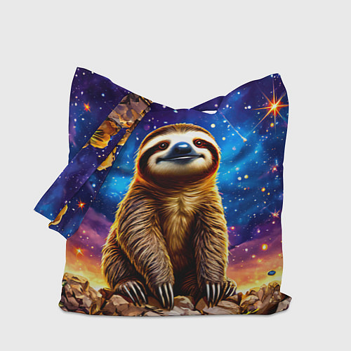 Сумка-шоппер Ленивец и звездное небо / 3D-принт – фото 1