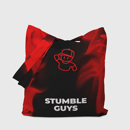 Сумка-шоппер Stumble Guys - red gradient по-центру / 3D-принт – фото 1