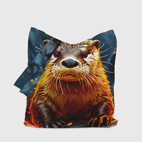 Сумка-шоппер Выдра в огне / 3D-принт – фото 1