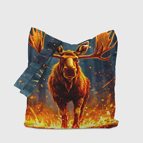 Сумка-шоппер Лось в огне / 3D-принт – фото 1