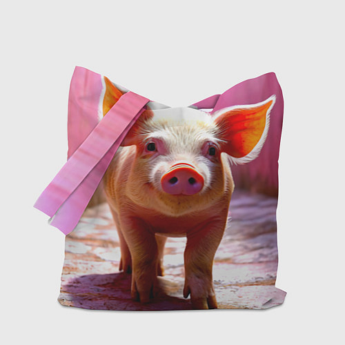 Сумка-шоппер Поросенок в розовом / 3D-принт – фото 1