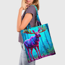 Сумка-шопер Лось в сереневом свете, цвет: 3D-принт — фото 2