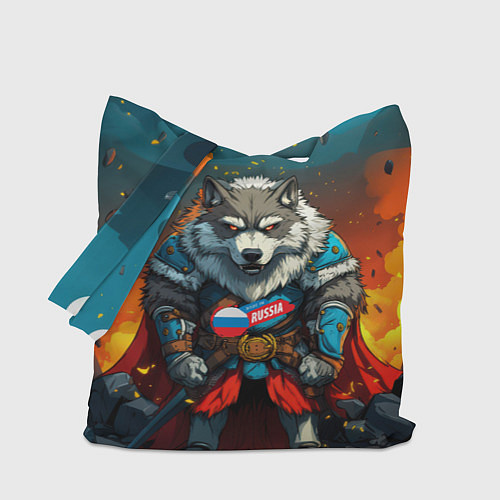 Сумка-шоппер Wolf Russia / 3D-принт – фото 1