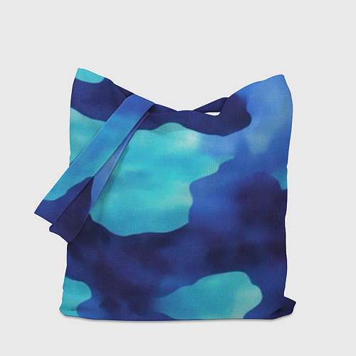 Сумка-шоппер Камуфляж в синих оттенках / 3D-принт – фото 1