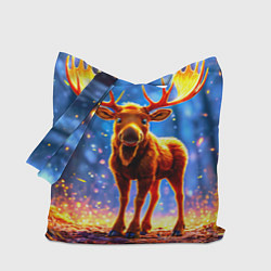 Сумка-шопер Лосенок в лесу, цвет: 3D-принт