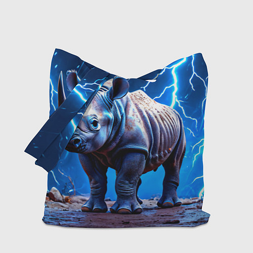 Сумка-шоппер Носорог в разрядах молнии / 3D-принт – фото 1