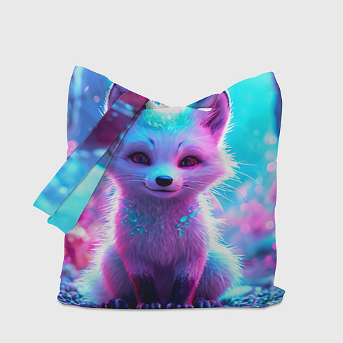 Сумка-шоппер Песец в неоновом свете / 3D-принт – фото 1
