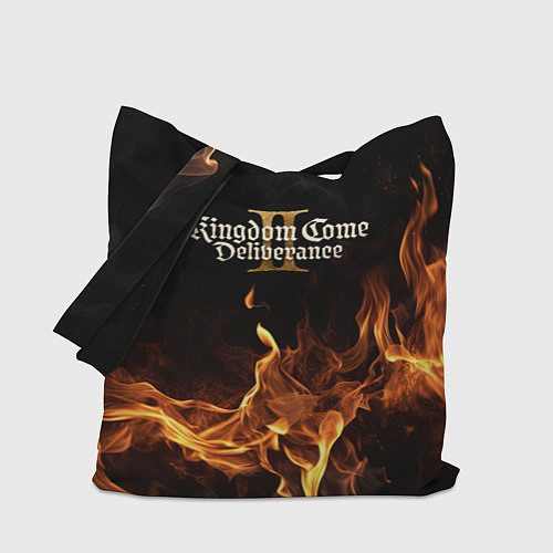 Сумка-шоппер Kingdom Come Deliverance 2 лого и огонь / 3D-принт – фото 1