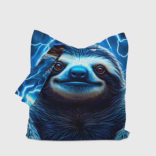 Сумка-шоппер Ленивец в разрядах молний / 3D-принт – фото 1