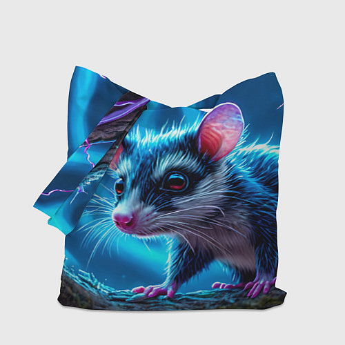 Сумка-шоппер Опоссум в синей туманности / 3D-принт – фото 1