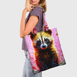 Сумка-шопер Росомаха в розовом лесу, цвет: 3D-принт — фото 2