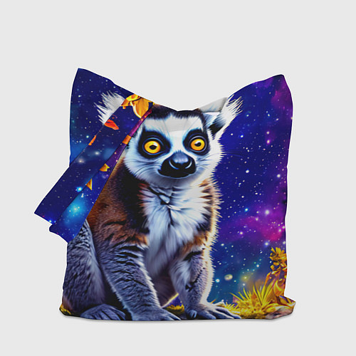 Сумка-шоппер Лемур и звездная ночь / 3D-принт – фото 1