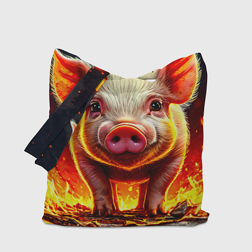 Сумка-шоппер Свинка в огне / 3D-принт – фото 1