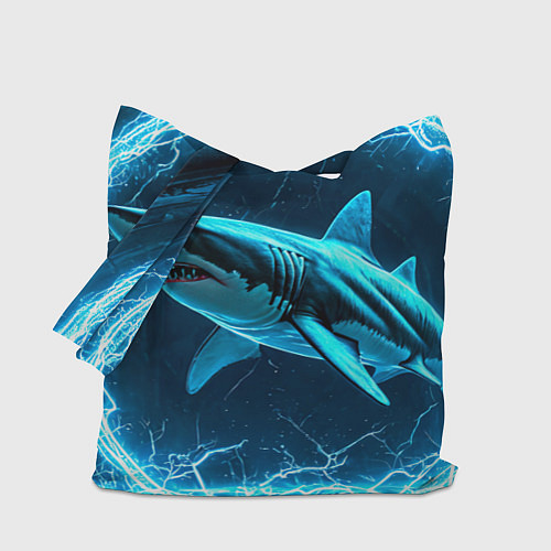 Сумка-шоппер Акула в электрическом кольце / 3D-принт – фото 1